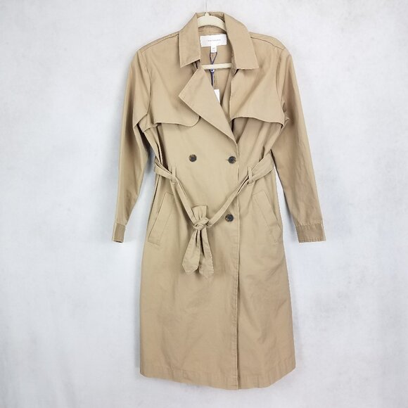 POPSUGAR Jackets & Blazers - NEW Popsugar Women's XS Trench Coat in Beige / Tan 100% Cotton NWT $80